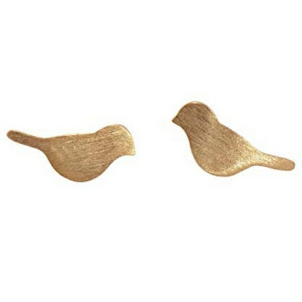 925 Silver Rose Gold Bird Stud  Earrings - Picture 6 of 6